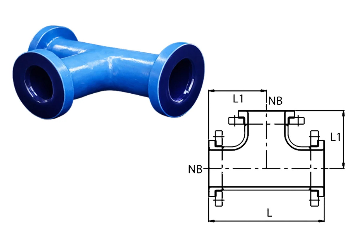 Flanged Tee 2D Structure - Glasskem